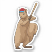 Eekhoorn bij honkbal met honkbalknuppel sticker (Voorkant)
