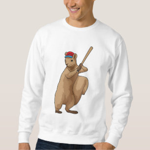 Eekhoorn bij honkbal met honkbalknuppel trui