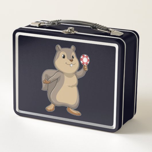 Eekhoorn bij Poker met Pokerfiches (Voorkant)