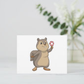 Eekhoorn bij poker met pokerfiches briefkaart (Staand voorkant)