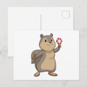 Eekhoorn bij poker met pokerfiches briefkaart (Voorkant / Achterkant)