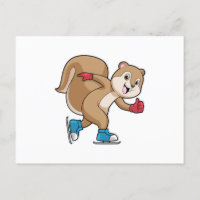 Eekhoorn bij schaatsen met schaatsen