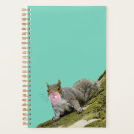 Eekhoorn blazen een Bubblegum Bubble Animal Foto Planner