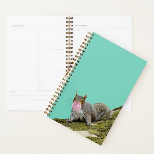 Eekhoorn blazen een Bubblegum Bubble Animal Foto Planner (Display)