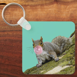 Eekhoorn blazen een Bubblegum Bubble Animal Foto Sleutelhanger