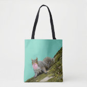 Eekhoorn blazen een Bubblegum Bubble Animal Foto Tote Bag (Voorkant)
