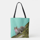 Eekhoorn blazen een Bubblegum Bubble Animal Foto Tote Bag (Achterkant)
