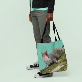 Eekhoorn blazen een Bubblegum Bubble Animal Foto Tote Bag