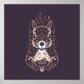 Eekhoorn | Bosdier Eekhoorn Muurprint  Poster (Voorkant)