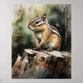 Eekhoorn bosdier kunstprint poster (Voorkant)