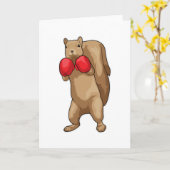 Eekhoorn Boxer Bokshandschoenen Kaart (Gele Bloem)