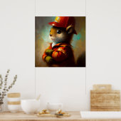 Eekhoorn brandweerman poster (Keuken)