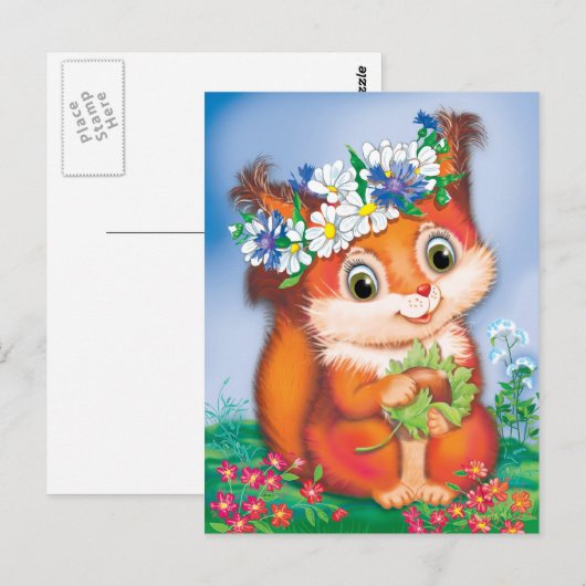 eekhoorn briefkaart (Voorkant / Achterkant)