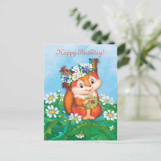 eekhoorn briefkaart (Staand voorkant)