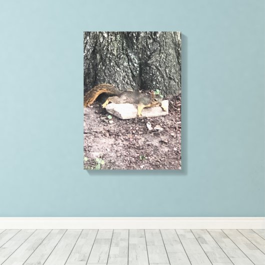 eekhoorn canvas afdruk (Insitu (Houten vloer))