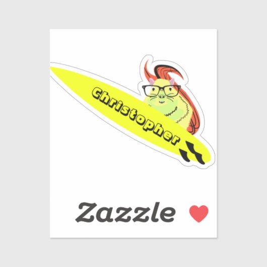 Eekhoorn cartoon surfplank sticker (Vel)