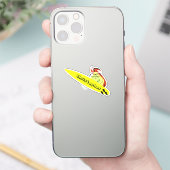Eekhoorn cartoon surfplank sticker (Telefoon)
