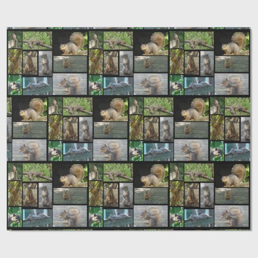 Eekhoorn collage Gift Wrap Cadeaupapier (Vlak)