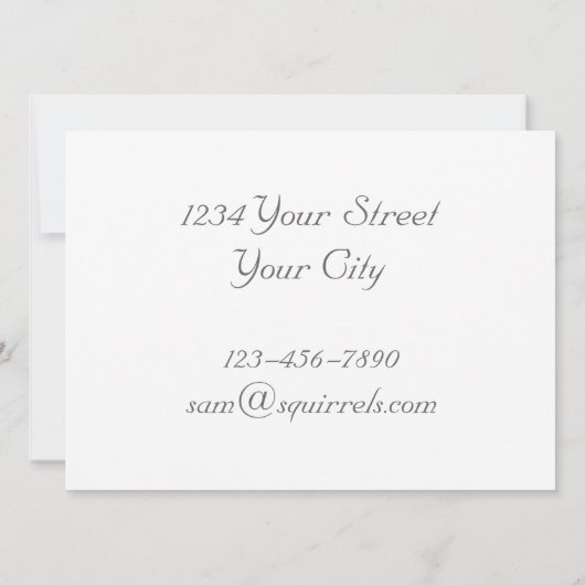 Eekhoorn Cornucopia Uitnodiging (Achterkant)