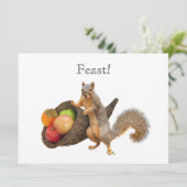 Eekhoorn Cornucopia Uitnodiging (Staand voorkant)