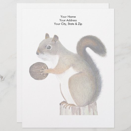 eekhoorn custom briefhoofd (Voorkant / Achterkant)