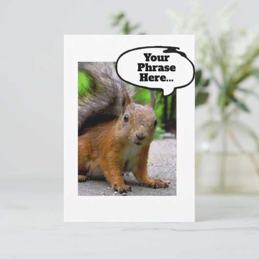 eekhoorn dacht dat er iets was bedankkaart (Staand voorkant)