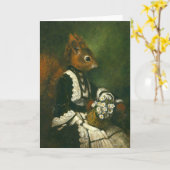  eekhoorn dame groeten Kaart (Gele Bloem)