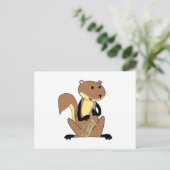 Eekhoorn De saxofone afspelen Briefkaart (Staand voorkant)