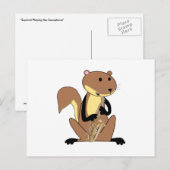 Eekhoorn De saxofone afspelen Briefkaart (Voorkant / Achterkant)