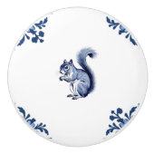 Eekhoorn Delfts Blauw Witte Hoeken Bosdieren Keramische Knop (Voorkant)
