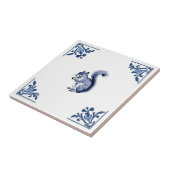 Eekhoorn Delfts Blauw Witte Hoeken Bosdieren Tegeltje (Zijkant)