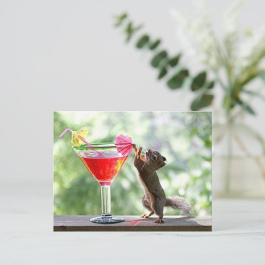 Eekhoorn die Cocktail drink Briefkaart (Staand voorkant)
