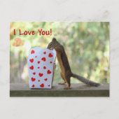 Eekhoorn die de BinnenDoos van het Hart, de Briefkaart (Voorkant)