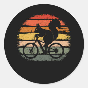 Eekhoorn die een fietsplek van de Vintage van de f Ronde Sticker