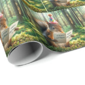 Eekhoorn die een Kaart leest Cadeaupapier (Rol Hoek)