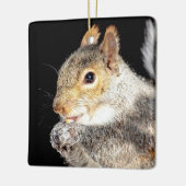 Eekhoorn die een noot eet keramisch ornament (Links)