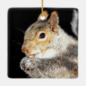 Eekhoorn die een noot eet keramisch ornament (Achterkant)
