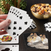 Eekhoorn die een noot eet pokerkaarten (Insitu)