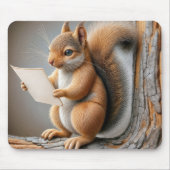 Eekhoorn die een papier leest muismat (Voorkant)