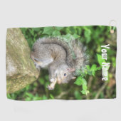 Eekhoorn die een pinda eet golfhanddoek (Horizontaal)