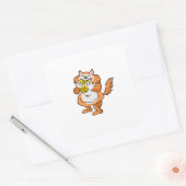 Eekhoorn die een pinda-sticker eet vierkante sticker (Envelop)