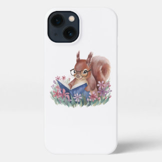 Eekhoorn die een telefoonhoesje leest iPhone 13 hoesje