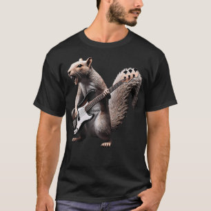 Eekhoorn die gitaarrock speelt t-shirt