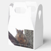 Eekhoorn die je cadeaudoos bekijkt bedankdoosjes (Geopend)