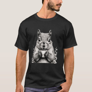 Eekhoorn die koffie drinkt Schattige natuur Liefde T-shirt