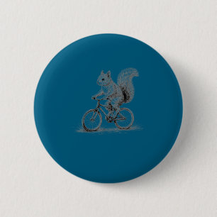 Eekhoorn die op een fiets rijdt, grappige fietsend ronde button 5,7 cm