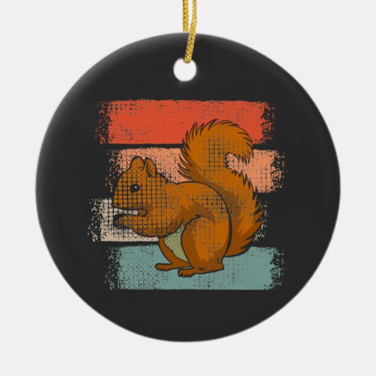 Eekhoorn Dier Retro Keramisch Ornament (Voorkant)