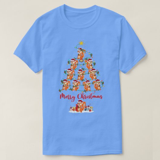 Eekhoorn Dierenvriend Matching Santa Squirrel Chri T-shirt (Design voorkant)