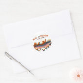 Eekhoorn doet yoga ronde sticker (Envelop)
