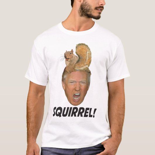 Eekhoorn! - Donald Trump Hair stuk humor witt T-shirt (Voorkant)